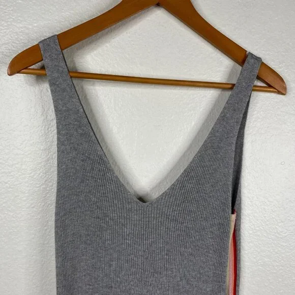 Spiritual Gangster Jumpsuit Romper Sleeveless Ribbed Side Stripes Gray Size S - Picture 4 of 9